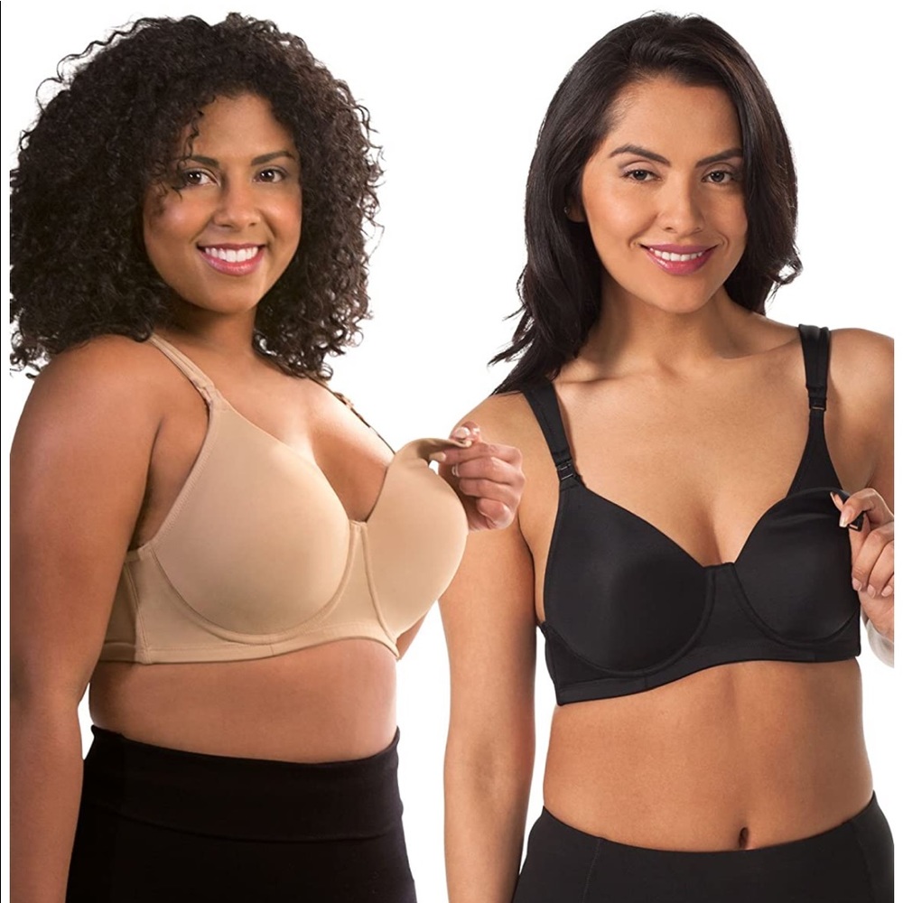 2 Nursing Bras (Black & Taupe) - 44C